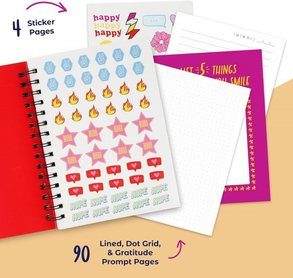 Gratitude Journal for Kids, Teens - 100 Page Diary With Writing Prompts. Affirmation Journal Includes Stickers & Unique Gratitude Poster. Gifts Ideas for 10 11 12 Teenagers. Stuff for Teens - Image 4