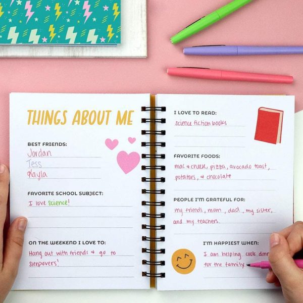 Gratitude Journal for Kids, Teens - 100 Page Diary With Writing Prompts. Affirmation Journal Includes Stickers & Unique Gratitude Poster. Gifts Ideas for 10 11 12 Teenagers. Stuff for Teens - Image 2